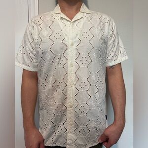Hollister White Eyelet Men's Shirt
